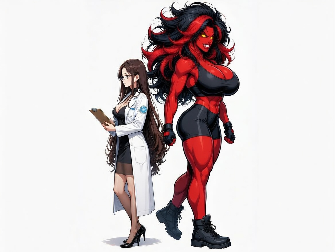 EyedamnAI_NSFW's tweet photo. @Leo__theresa_ So now I want you to cos play as this Towering Sexy Woman: Red She-Hulk https://t.co/R0aFu8eLKs