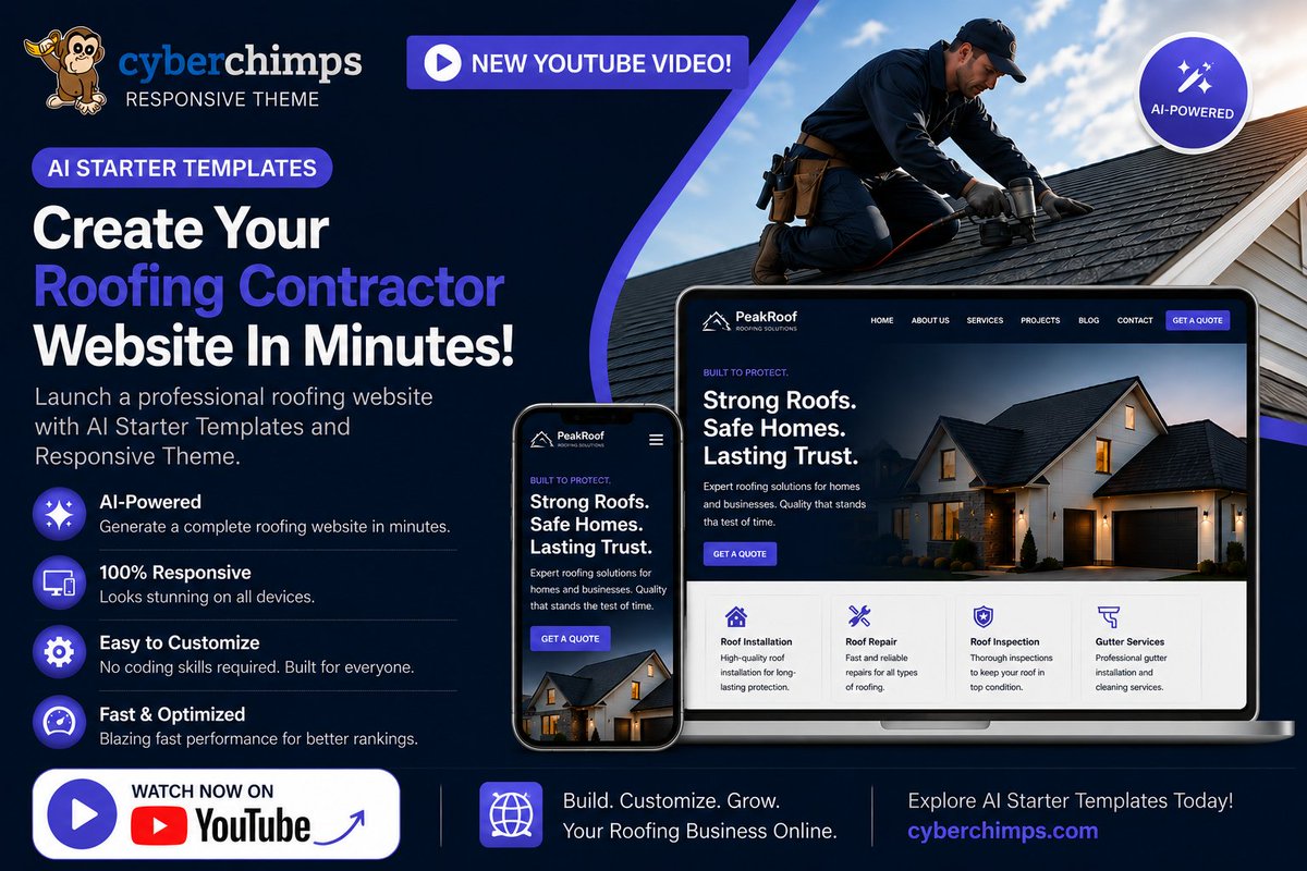 cyberchimps's tweet photo. 🚀 Build your HVAC website in minutes with AI Starter Templates!

Create a professional, responsive HVAC website. Customize it and get your business online faster with CyberChimps Responsive Theme.

#WordPress #HVAC #AI #WebDesign #CyberChimps https://t.co/XXDeTNkeAD