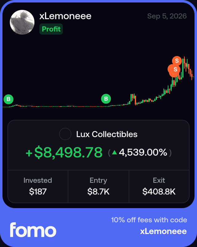 xLemoneee's tweet photo. Trade on $LUX has been closed, that took off faster than expected. https://t.co/Mjl0KiPWcp