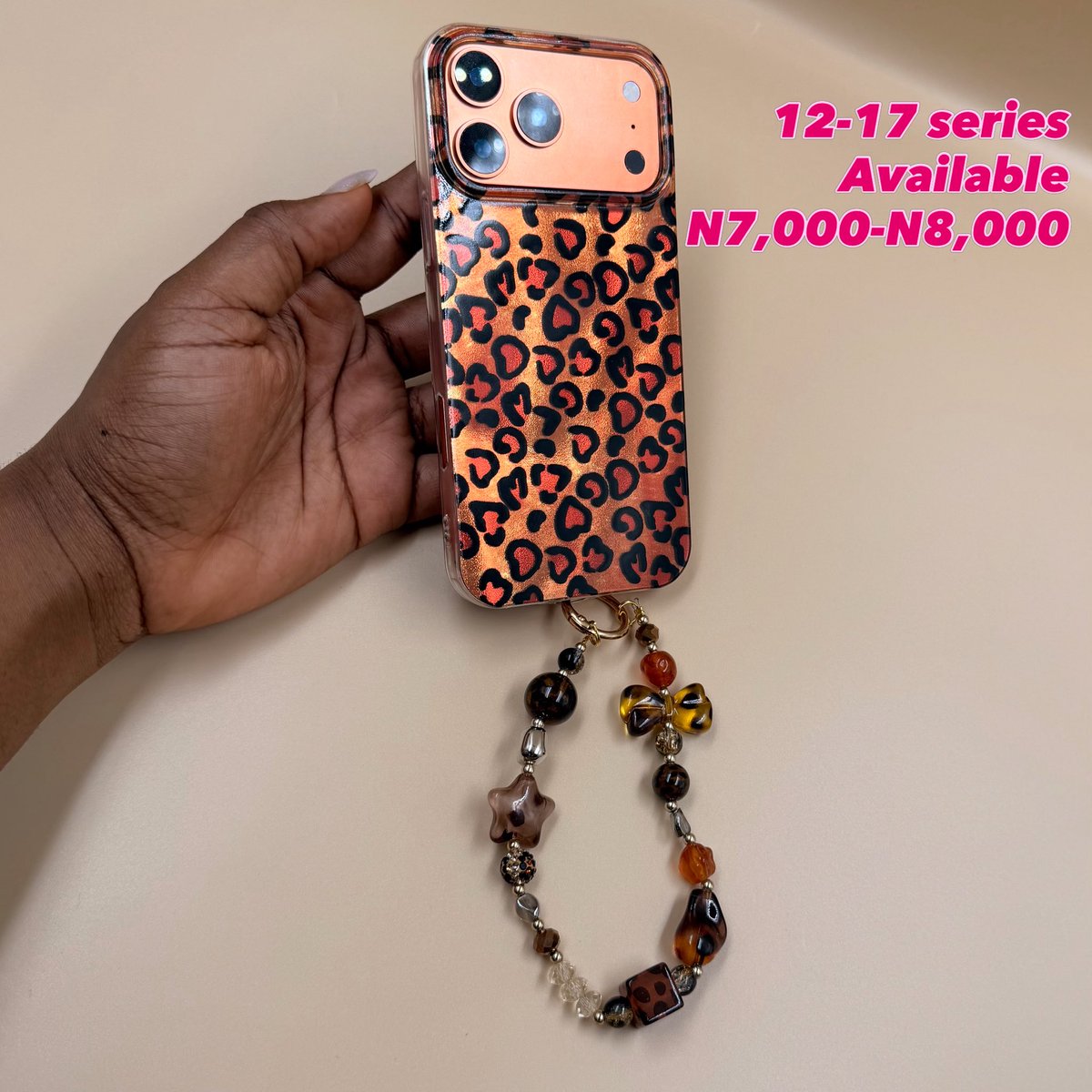 Hallofcases's tweet photo. Leopard print case

Price: 
Phone case:  12 series- 16 series: N7,000
  17 series:N8,000

Charm:N5,000

📱 Available models: 12 series, 13 series, 14 series, 15 series, 16 series &amp; 17 series

🚚 Nationwide delivery or pick up at suite C3, New banex, wuse 2, Abuja. https://t.co/ruYAgsuIS5