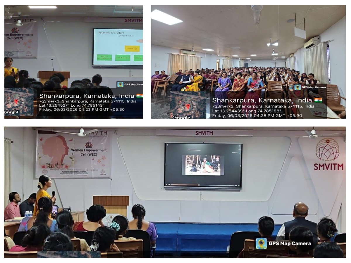 ISmvitm's tweet photo. As a prelude to International Women’s Day, the Women Empowerment Cell (WEC) of SMVITM, in collaboration with SDM Ayurveda Hospital, organized a guest talk on the theme “Health and Wellbeing” on March 6, 2026. https://t.co/e2x4NgM6kk