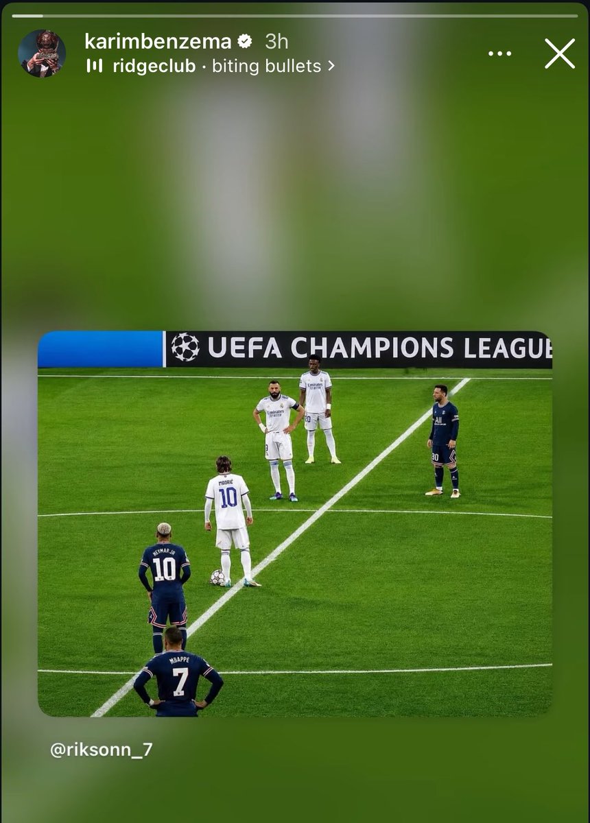 TouchlineX's tweet photo. 🚨📲 𝗡𝗘𝗪: Karim Benzema has posted this picture on his Social Media, the morning after Real Madrid lost.. https://t.co/cO02FzesN2
