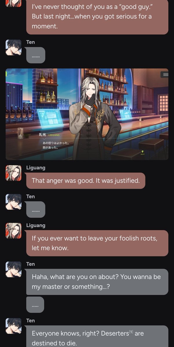 moeneuji's tweet photo. i hope someday ten actually takes liguang up on his offer   i don't know exactly how itd work but i hope his past stops haunting him maybe in a tao way kinda https://t.co/b589I81Xa4