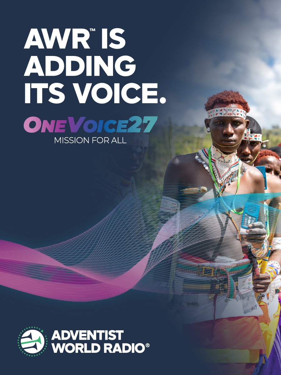 awr360's tweet photo. Adventist World Radio is proud to support OneVoice27 as the worldwide Seventh-day Adventist Church unites to share the gospel in 2027.

As part of this global initiative, AWR is making its Global Bible School available to help turn media outreach into personal connections—following up with those who want to learn more and connecting them with a local church. Be sure to follow AWR on social media to hear the latest about how the ministry is supporting OneVoice27 over the coming year! And learn more about OneVoice27 at https://t.co/qvqfOUvCAY.

#OneVoice27