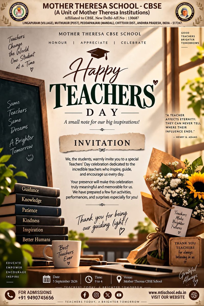 MTEMSchool's tweet photo. Happy Teachers’ Day to the teacher who gave me the courage to dream https://t.co/hiDRvdBqj2