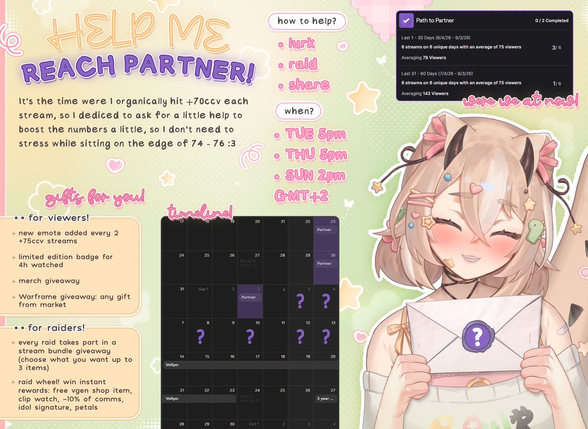saurawr_'s tweet photo. Hi, I need your help 🥺

For the next few weeks I'll try my best to get 3 more streams for the first month, so every support is greatly appreciated 💚

There's also rewards for YOU as a little 'thank you' gift 🥰 https://t.co/W7kU1M5Yj2
