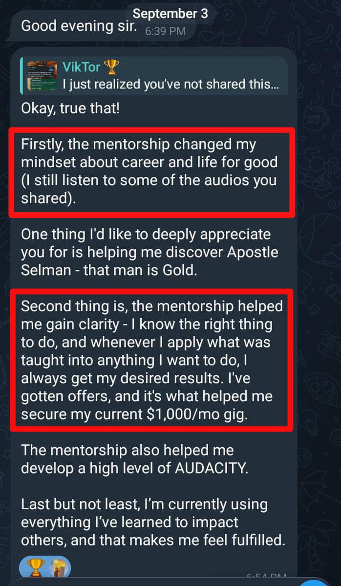 VictorGanobi's tweet photo. • AUDACITY 
• 4-figure client
• Mindset transformation 

This result is even from a free group mentorship I ran with 10 people from December 2025 to March 2026

The crazy part is, he's also one of the chads who got into my paid 1-on-1 mentorship last month

Bro isn't even ready for the kind of results that's about to hit him🔥

The more results you get, the hungrier you become for more

We keep making impact