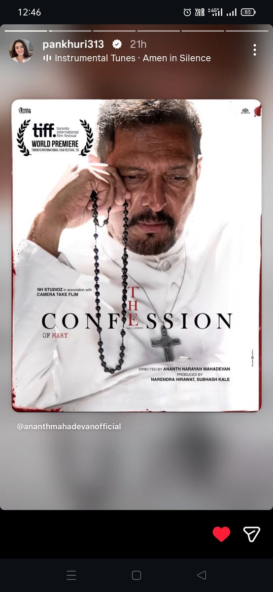 majumder_arya's tweet photo. #TheConfession will be screened in the Toronto International Film festival..I really pray both our Superstars #GautamRode and #PankhuriAwasthy get love for their portrayal in it 💯
Best wishes @nanagpatekar @ananthmahadevan ✨ @gautam_rode @Panawasthy_31 https://t.co/TnzFqUgabY