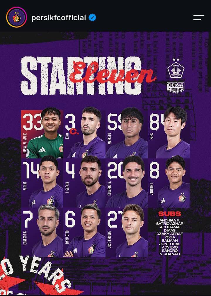 perbolaan's tweet photo. PERSIK KEDIRI KURANG BERUNTUNG

Persik harus takluk di rumah sendiri, 1 gol Dewa United tidak bisa dibalas. Padahal Persik berhasil membuat banyak peluang. Aktor utamanya Ernesto, licin banget ini pemain.

Ernesto berhasil menciptakan peluang berkat pergerakan dan efisiensi mengonversi operan dari lini tengah. Cuma sayang banget, belum beruntung.

Debgan banyaknya peluang Persik di match tadi ke depan mereka harus bisa lebih klinis dalam mengonversi peluang jadi gol. Tim ini punya modal yang bagus untuk bersaing di liga.