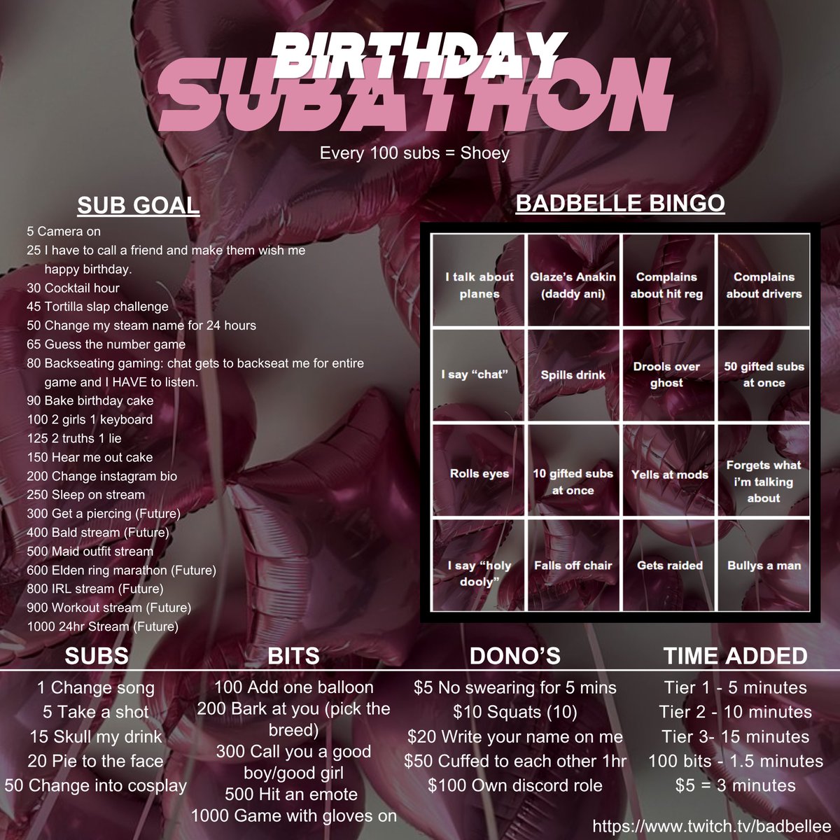 badbelleee's tweet photo. Come and join us next Saturday 10:30am for my birthday subathon! 48 hours of chaos 🫪 https://t.co/4aiqYRfsOT

 #subathon #TwitchStreamers #twitch https://t.co/T03f3s8F7i