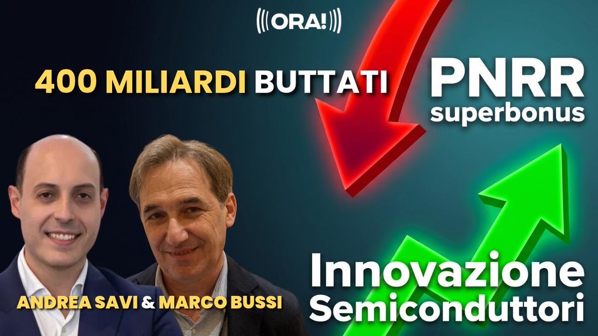 AndreaSavi3's tweet photo. Con Marco Bussi ci siamo posti una domanda molto semplice: e se invece di buttare via 400 miliardi per rifare le facciate delle case e costruire robe senza senso in sperduti paesini, ne avessimo speso anche solo una minima frazione in innovazione di frontiera, come i semiconduttori?

@ora_italia @TheManInTheLow2 

Link: https://t.co/yLSAl2FzhL