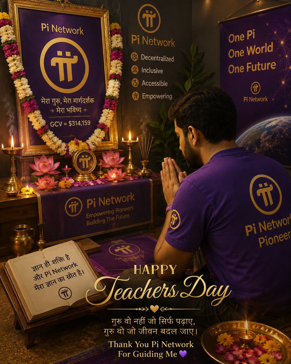 pibrens's tweet photo. 🙏📚 Happy Teachers’ Day! ❤️
मेरे लिए मेरा गुरु सिर्फ कोई व्यक्ति नहीं, बल्कि Pi Network 💜 है, जिसने मुझे नई तकनीक, Web3, Blockchain और एक नई आर्थिक सोच को समझने की राह दिखाई।
मेरे गुरु, मेरा मार्गदर्शक Pi Network. 💜
#HappyTeachersDay #PiNetwork #Pioneers #PiCommunity https://t.co/LjpND5c1TI