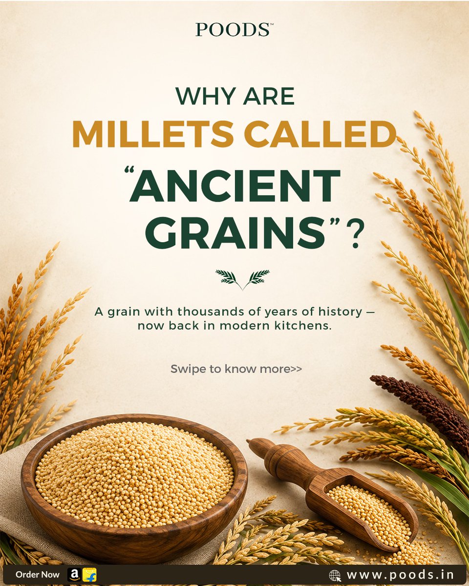 poodswellness's tweet photo. 🌾 Millets: An Ancient Grain for the Modern Lifestyle! 🌾 
Millets aren’t just a modern health trend — they have been a part of traditional diets for thousands of years.  

Swipe through the carousel to discover why millets have been cherished for generations!

 #MilletFlour https://t.co/A6BElFS36r