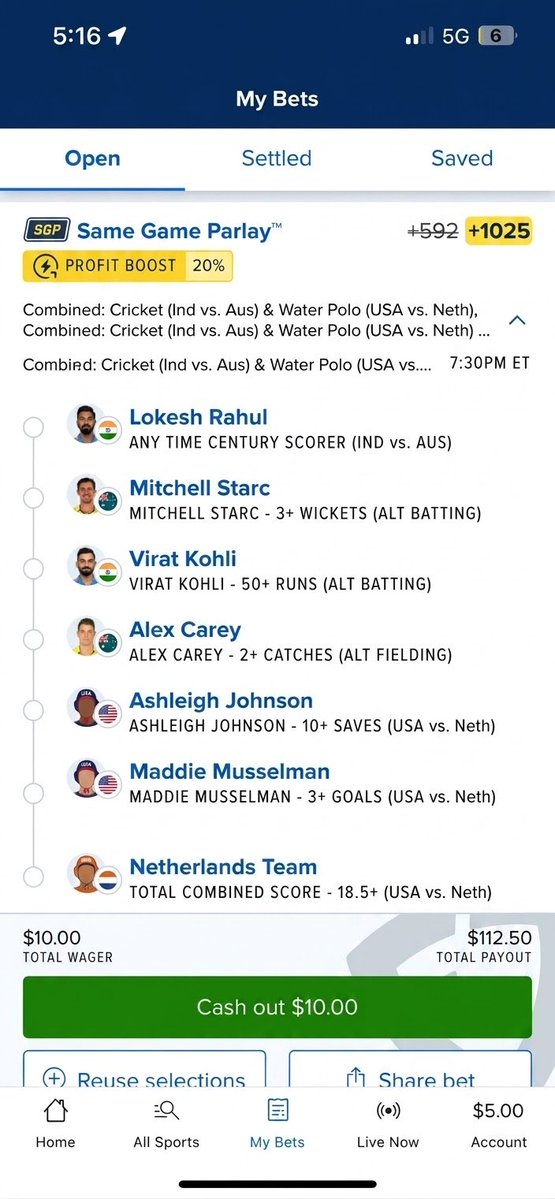 ChesterUnderwd's tweet photo. Got to fucked up last night. Was itching for a parlay. Had to go back to ol reliable pakistan cricket and water polo. Sweated this bitch til the last leg. THAT BITCH HIT DOE!! #weplayballinanycondition https://t.co/6rfLxXw9yv