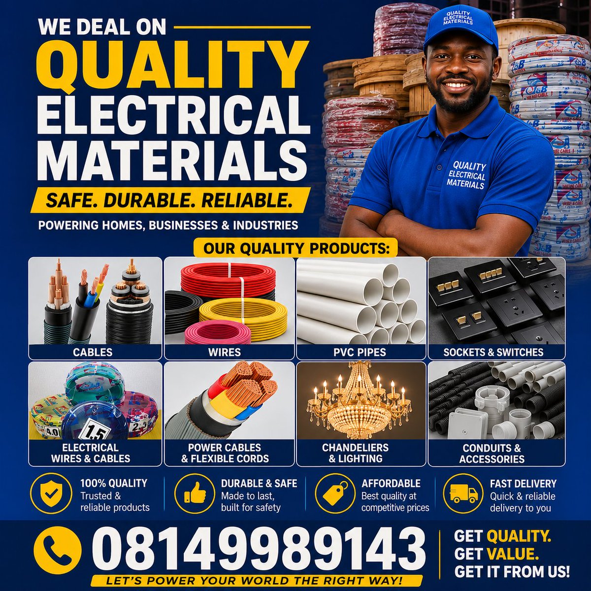 OkparaPee's tweet photo. Your number 1 trusted electrical source....

Your satisfaction is our priority ✨️ 

#electrical #electricians #cableproject #cabletray #electricalengineering https://t.co/PTDnxyATUq