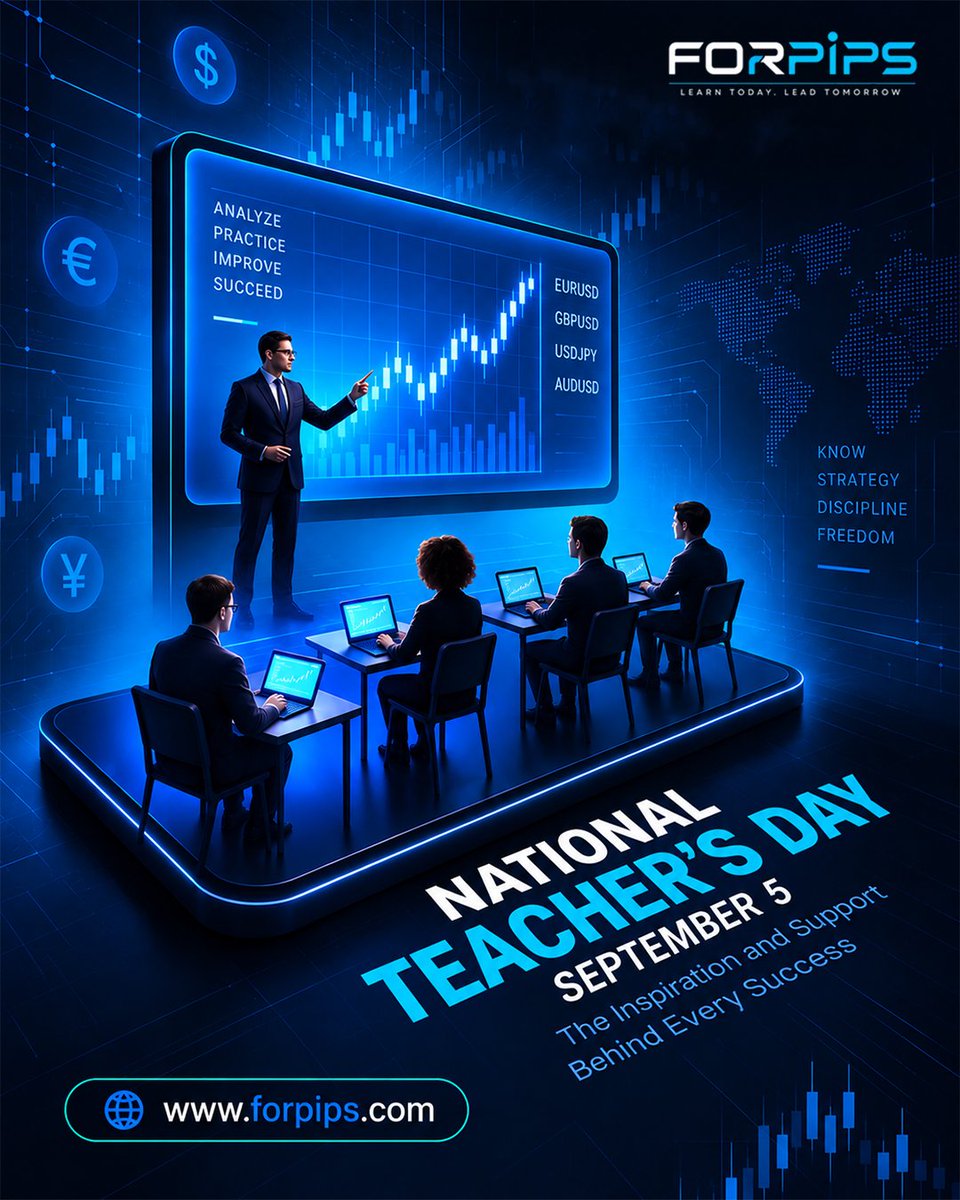 ForpipsOfficial's tweet photo. 👨‍🏫📚 Happy National Teachers’ Day!

Great teachers don’t just share knowledge—they inspire, guide &amp; shape future success. 💙

To every mentor who helps us Analyze. Practice. Improve. Succeed. — thank you! 🙌

🌐 https://t.co/wfeLhnG5h8

#TeachersDay #ForPips #LearnToday https://t.co/h21aCxcMT8