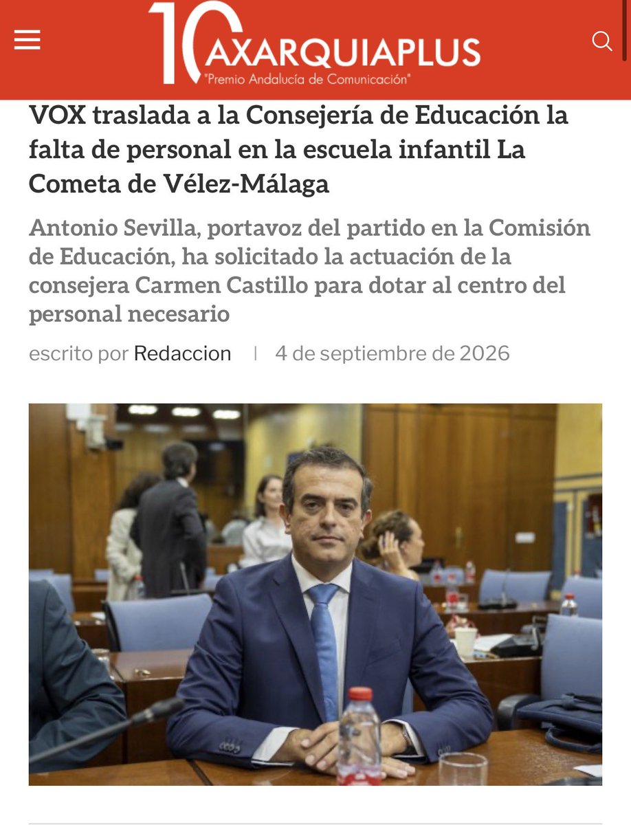 antsev's tweet photo. Trasladamos a la @EducaAnd la falta de personal en la escuela infantil La Cometa de Vélez-Málaga.

Urge dotar a esta escuela infantil del personal necesario para atender correctamente la necesidad de los menores.

🗞️ https://t.co/qEpacN3sqN https://t.co/yy9ChdbE3k