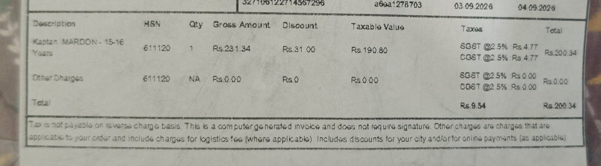 deekshaim2668's tweet photo. @meesho_support I paid 224 for a product and the tax invoice sats total amount 200 , every time I am facing same issues. Why the paid amount is different from the invoice?why I paid 224 if invoice is of 200 https://t.co/GWB2gFrERO