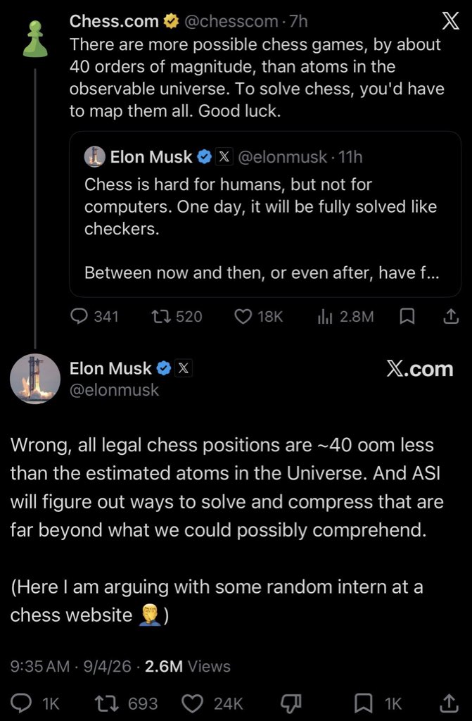 PiyushNeekhra's tweet photo. Opened X and saw Elon Musk fighting a random guy working for Chess dot com https://t.co/Mi9ShGiTDU