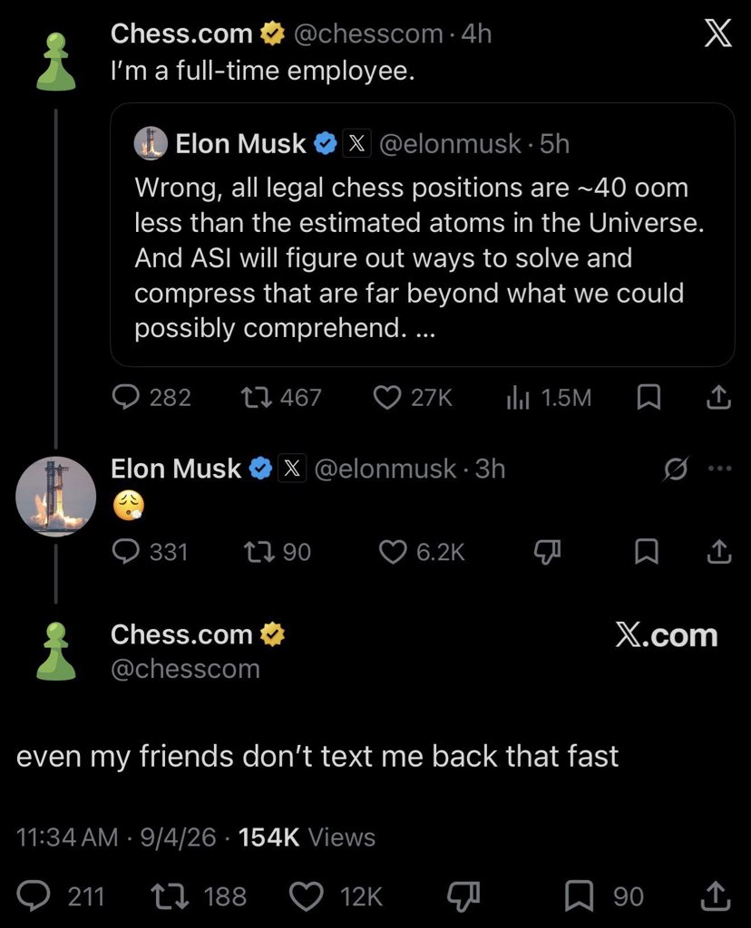 PiyushNeekhra's tweet photo. Opened X and saw Elon Musk fighting a random guy working for Chess dot com https://t.co/Mi9ShGiTDU