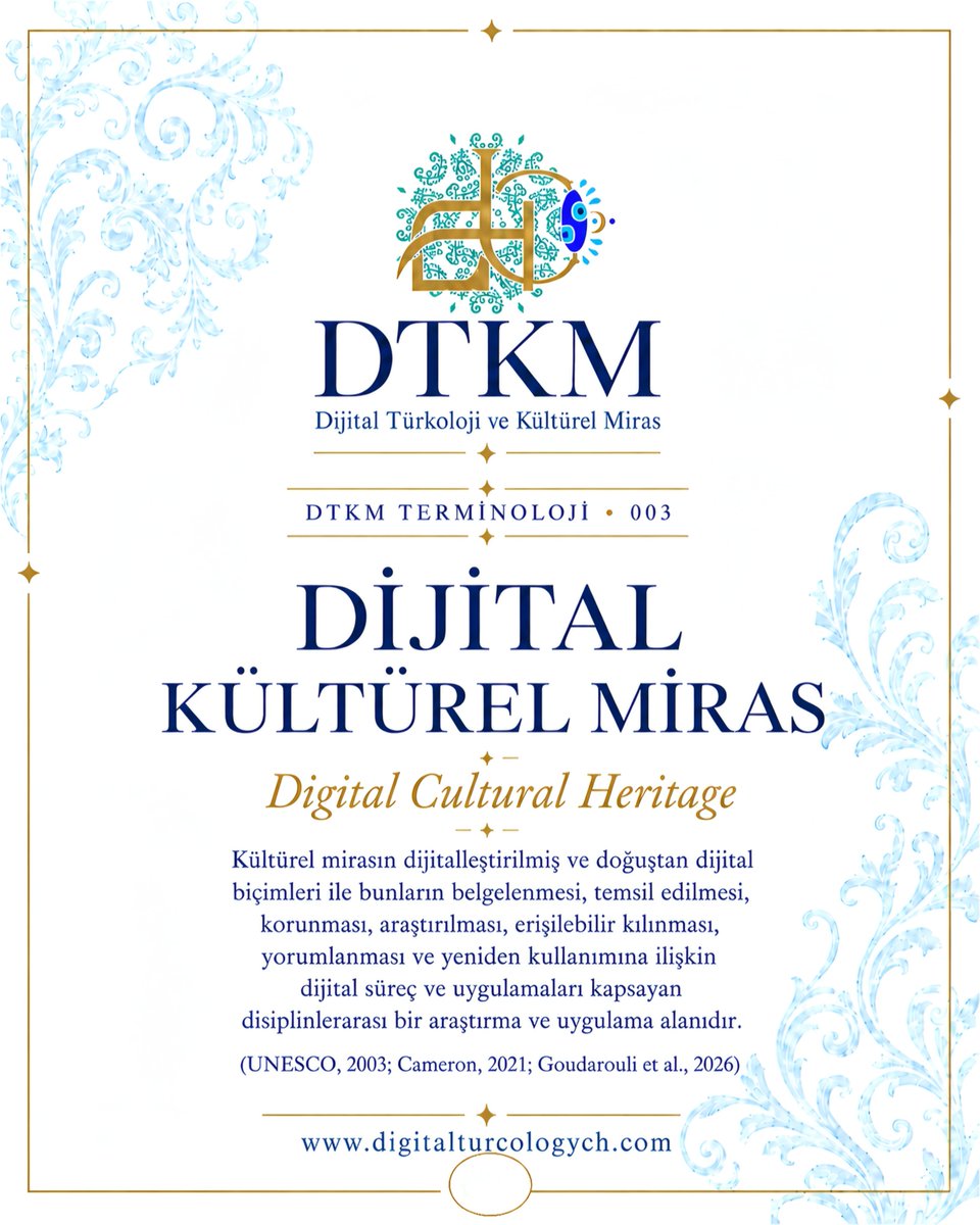 thedtch's tweet photo. 📚 Haftanın Terimi: Dijital Kültürel Miras

#DTKM #DijitalTürkolojiveKültürelMiras #DijitalKültürelMiras #DigitalCulturalHeritage #DijitalTürkoloji #DigitalTurcology #KültürelMiras #CulturalHeritage #DijitalBeşeriBilimler #Türkoloji #YapayZeka https://t.co/RuYQf4o4m3