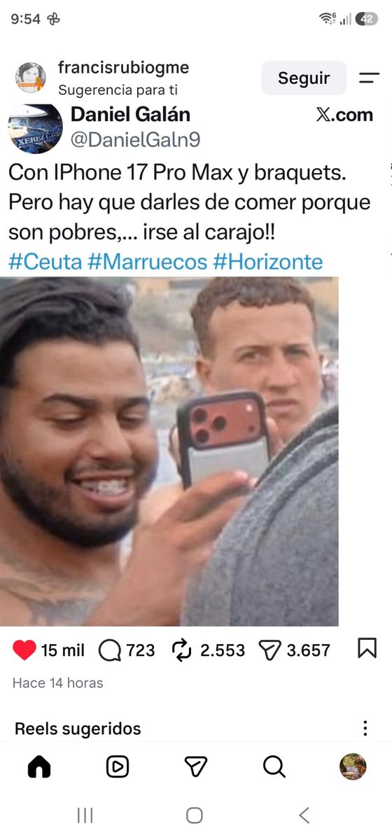 Manuelarherr50's tweet photo. @davidsantosvlog Los pobrecitos que no comen... pero si tienen un IPhone Pro Max y braquets. https://t.co/ggmdQ79Yb5
