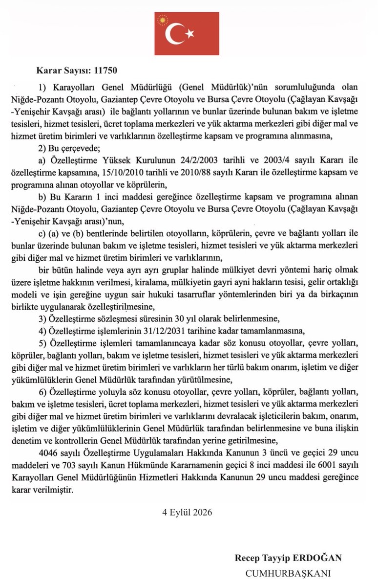 avidrissahin's tweet photo. Siz kendinizi bu ülkenin ebedi sahibi mi sanıyorsunuz? Ne yapıyorsunuz siz Allah aşkına?

Milletin alın teriyle, vergisiyle yapılmış ve devlete her gün tıkır tıkır para kazandıran köprü ve otoyolları tam 30 yıllığına özel şirketlerin insafına bırakıyorsunuz.

Ortada zarar eden bir işletme mi var? Hayır.

Devlete yük olan bir tesis mi var? Hayır.

Aksine, kasaya her yıl yüz milyonlarca dolar gelir getiren kamu varlıklarını birilerine altın tepside sunuyorsunuz.

Sizin siyasi yetkiniz sandıkla gelir, sandıkla gider. Hangi hakla milletin 30 yıllık gelirine bugünden el koyuyorsunuz? Önümüzdeki 30 yılı kimin adına ipotek ediyorsunuz?

Hazine tamtakır kalınca ne yapacağınızı şaşırdınız, kendi yarattığınız ekonomik enkazı örtmek için çocuklarımızın, torunlarımızın geleceğini peşin peşin masaya sürüyorsunuz. 

Bu millet bu yollar yapılırken vergisini verdi. Yıllardır geçerken parasını ödedi. Şimdi 30 yıl daha bir avuç şirket zengin olsun diye mi cebinden ödeyecek?

Yok öyle yağma! Bu karar ne hukuka, ne akla, ne de vicdana sığar.