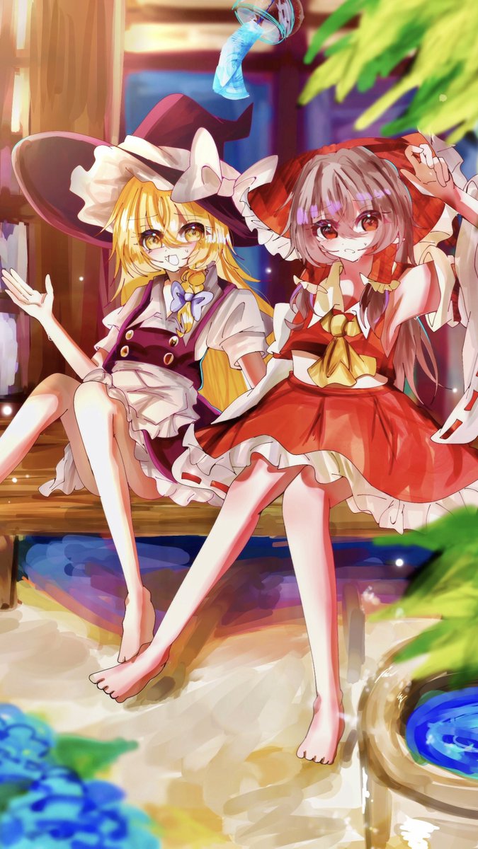 minore_chan's tweet photo. 夏のレイマリ💛♥️

#東方Project #博麗霊夢 #霧雨魔理沙 https://t.co/aFBl5o2mdB