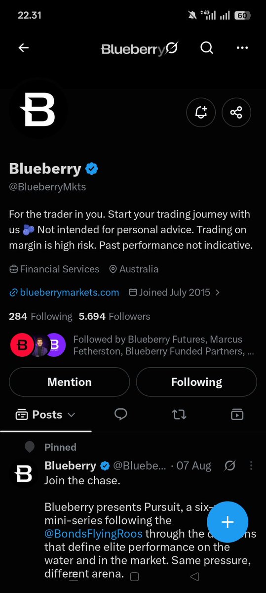 Position_trado's tweet photo. @BlueberryFunded @BlueberryMkts All set for Monday!  
Followed @BlueberryMkts  
Liked + Shared  
Proof of follow attached https://t.co/2SL61xDS3F