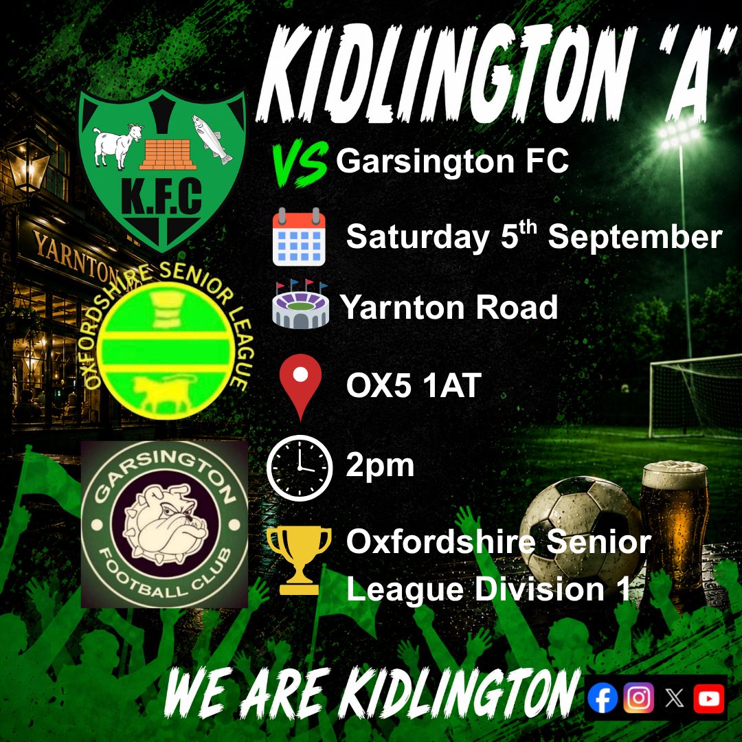 kidlingtonfc_'s tweet photo. Kidlington A team Kickoff their 2026/27 Oxfordshire senior league division one campaign today

Green Army 🟢 https://t.co/9V8Jrd3wsp