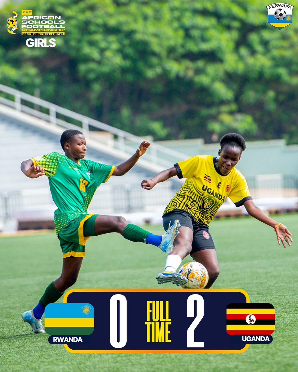 FERWAFA's tweet photo. THIRD PLACE SECURED!
Uganda U15 Girls finish the #AFSC2026 CECAFA Qualifiers in third place after defeating hosts Rwanda π·πΌ 2-0!
β½ Gloria Akol
β½ Hellen Namulondo
Job done. Bronze is Ugandaβs! π₯π
#AFSC2026 https://t.co/uupxlsvH6I