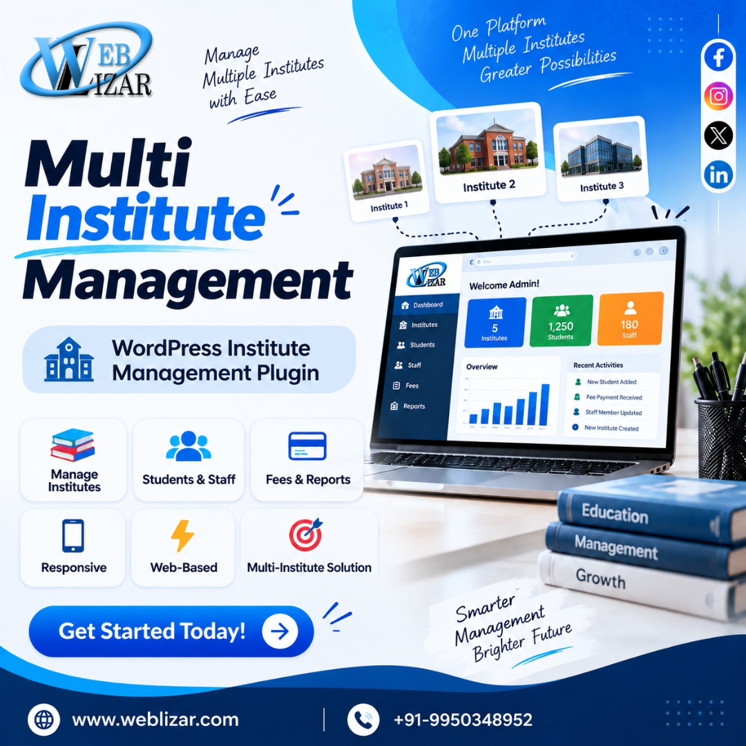 weblizar's tweet photo. ๐ซ Manage Multiple Institutes from One Platform!
๐ View Plugin: https://t.co/6MxNofyQHk
#InstituteManagement #SchoolERP #EducationPlugin #WordPressPlugin #MultiInstitute #StudentManagement #SchoolSoftware #EdTech #LearningManagement
#Weblizar #IntechnoSoftware #WebCart https://t.co/dysSfSIqaW