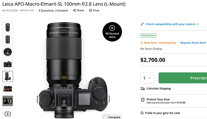 Lrumors1's tweet photo. The Leica APO-Macro-Elmarit-SL 100mm f/2.8 Is Now Available to Preorder
https://t.co/mNCVLshkG3 https://t.co/oLKzEvBpV6