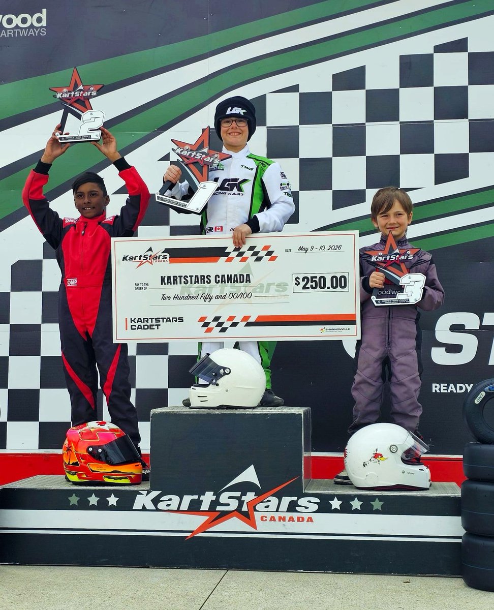 TimSpethlv's tweet photo. A strong weekend at Goodwood for Matteo at KartStars Canada. Fast qualifier both days and prefinal winner all weekend. Saturday: P2 in Briggs Cadet, winner in Briggs Mini Cadet. Sunday: winner in KartStars Cadet. More to come. https://t.co/zy4Y5FQH70