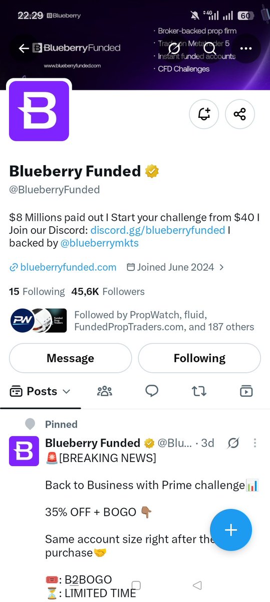 Maxwin_BTC's tweet photo. @BlueberryFunded @BlueberryMkts Done with the steps  
Followed @BlueberryMkts  
Liked  
Shared  
Proof of follow 👇 https://t.co/nRGoismnCz