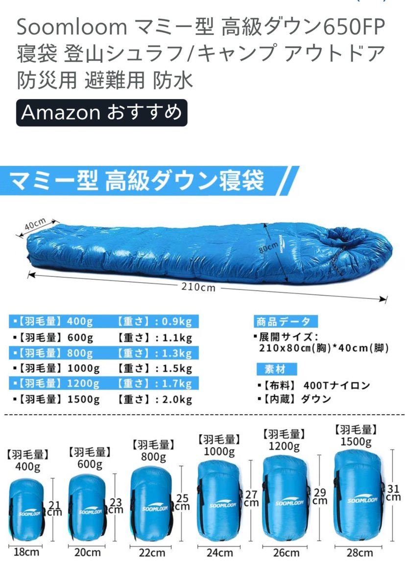 d3fknBTwjEdDMdP's tweet photo. 今回のギア紹介はシュラフです。
初めてのシュラフはHAWK GEARです。安価で暖かいですが、化繊のため大きく、撤収時、付属の袋に入れるのが大変です。
その後、Soomloomのダウンシュラフ羽毛量400gを購入しました。ダウンなのでバックパックの底に押し込むことができ、軽くて暖かいです。
#キャンプ https://t.co/F6cBfe8Yfs