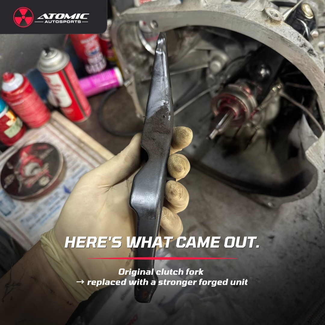 DonovanWinbt4h's tweet photo. Not every clutch issue means you need a new clutch. This BRZ had 50K miles and a squeak during engagement. The disc was fine, so we installed a forged clutch fork and new throw-out bearing. Squeak gone. BRZ ready. https://t.co/HnnVOWHqOZ