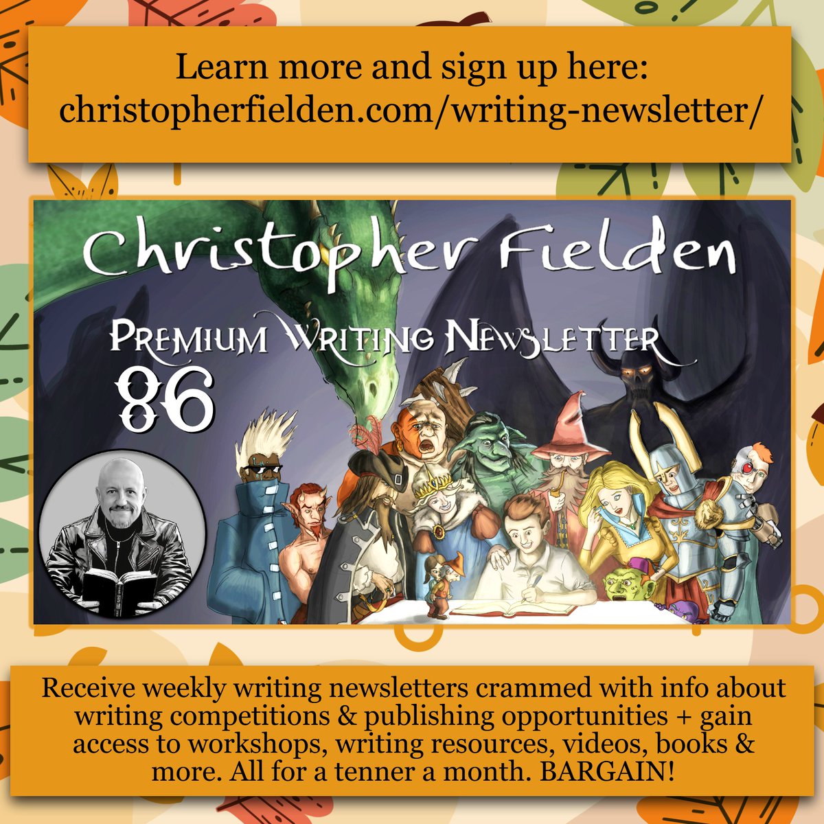 ChrisFielden's tweet photo. In ✍️ newsletter #86: a new and exclusive "What Makes a Story a Story?" resource + more writing competitions &amp; publishing opportunities + workshop &amp; meeting reminders 🎉 If you're interested in subscribing please visit: https://t.co/cqAqf5oDaM https://t.co/F9pCPO37za