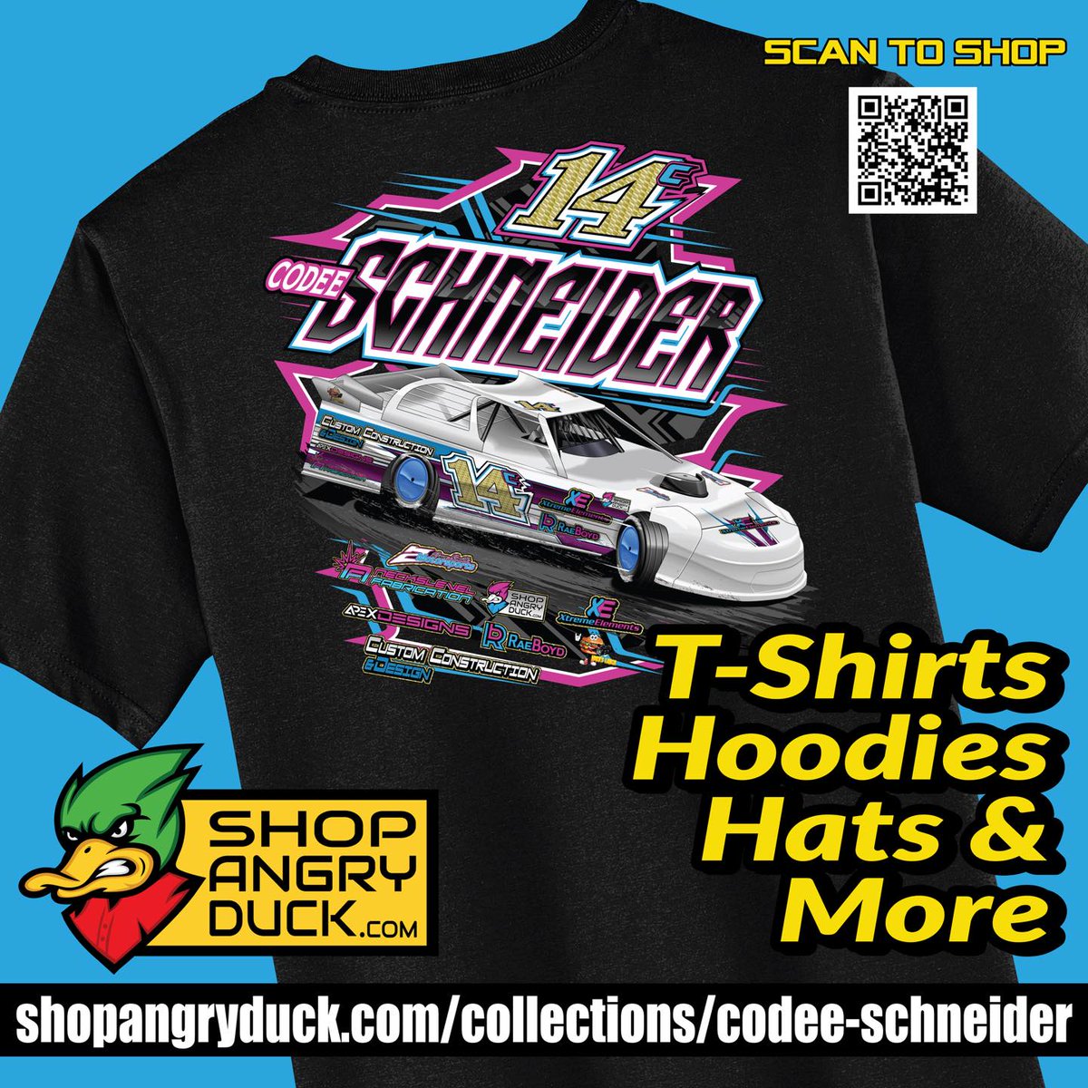 OdisStemp's tweet photo. CODEE SCHNEIDER MERCH IS LIVE! Support Codee Schneider with official T-shirts, hoodies, hats, and more. Order online and get your favorite race gear delivered to your door. https://t.co/y3zMCoogQn