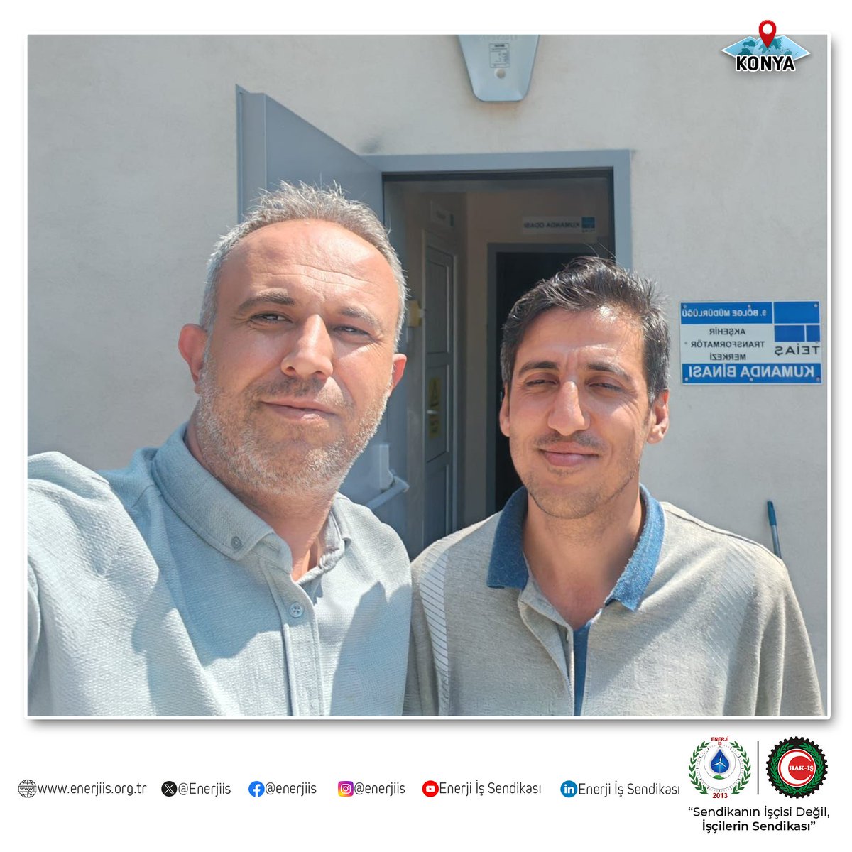 Enerjiis's tweet photo. Teşkilatımız tarafından, TEİAŞ 9. Bölge Müdürlüğü Konya Akşehir TM birimlerinde görev yapan değerli üyelerimiz ziyaret edilmiştir.

Ziyarette, çalışma hayatı ve sendikal faaliyetlerimiz üzerine değerlendirmelerde bulunulmuş; üyelerimizin sahadaki görüş ve talepleri dinlenmiştir.

İlgi ve misafirperverlikleri için değerli üyelerimize teşekkür eder, çalışmalarında başarılar ve kolaylıklar dileriz.

@kurumsalTEIAS 

#enerjiişsendikası #sendikanınişçisideğil #işçilerinsendikası #sendikalçalışma #teiaş #konya