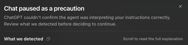 qyrpie's tweet photo. @thsottiaux 

Can this be setup to stop popping up constantly after selecting "I have reviewed and believe it is safe to continue"

have had it approx 50 times for the same request. https://t.co/O3SdR3gS5w