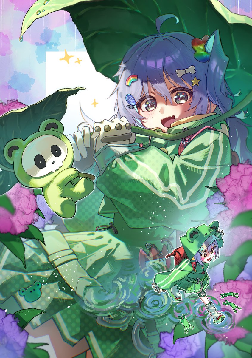 gyoranden's tweet photo. ケロむ🐸🌈📛
#夜乃くろむ新衣装　#くろむアーツ https://t.co/CsCOR67BH4