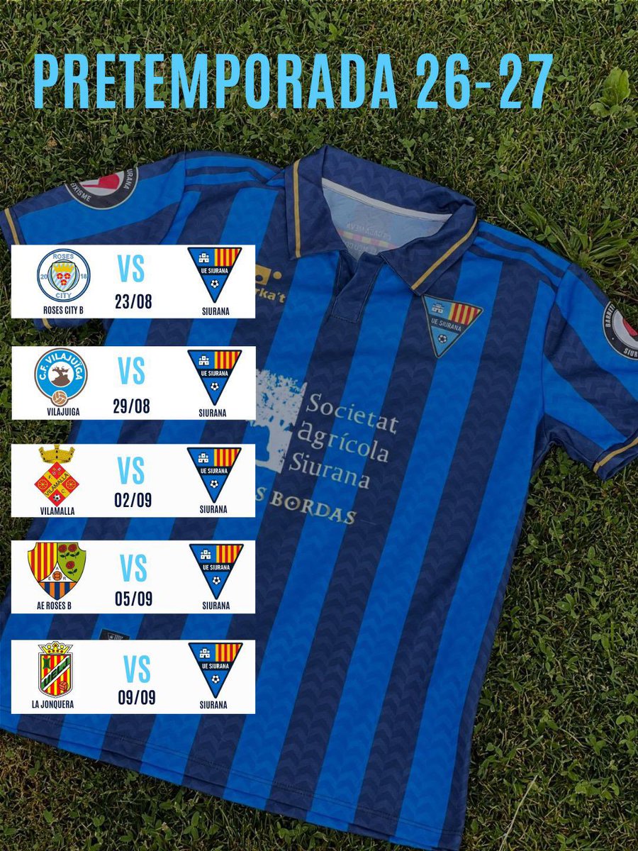 uesiurana's tweet photo. Bon dia, Catalunya!

Us deixem el nostre calendari de pretemporada amb l’únic inconvenient que ja hem jugat 3 dels 5 partits. Disculpeu el retard.

Avui juguem a Roses en algun moment del dia. Veniu a gaudir de l’Empordà sense francesos, passeu pel municipal i ja ens trobarem. https://t.co/TSmkyOEywQ