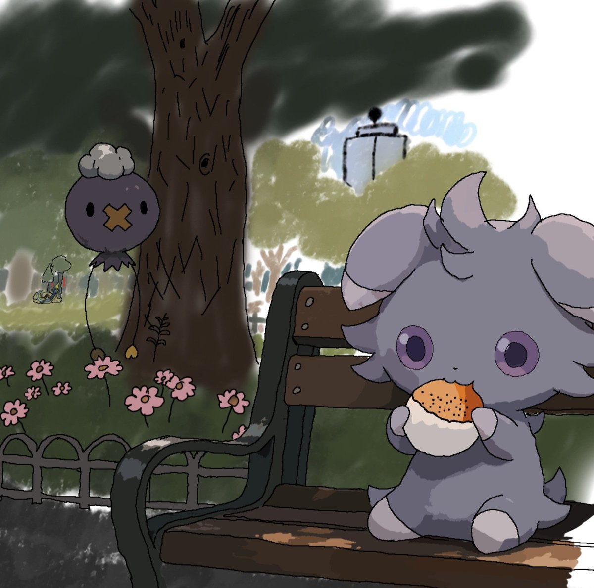 LirienWires's tweet photo. Espurr enjoying a burger on the park bench... https://t.co/3aCmYmWQzo