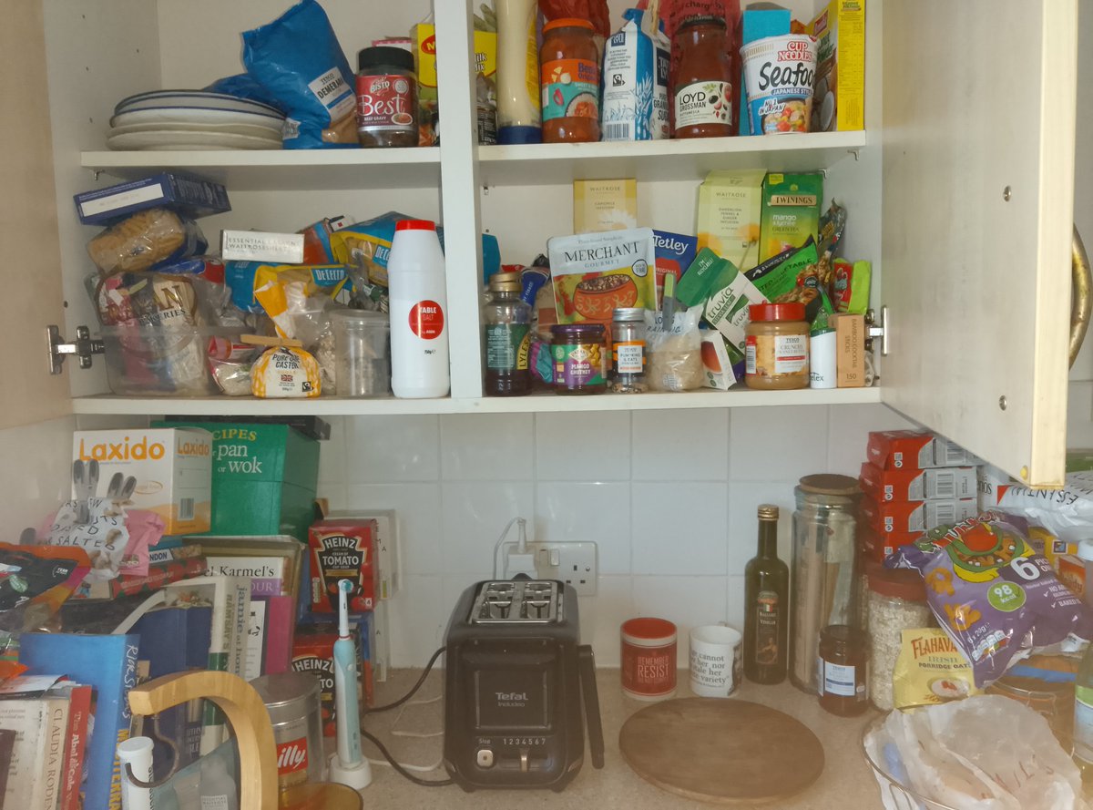 annimeaculpa's tweet photo. #StoreCupboards 
some in my Kitchen🥫
I'm fortunate to have a big kitchen
Plenty of Cupboards 
for all my Tins😁
*Dame Angela Eagle* 
am ahead of you🤨😂
Warning UK To stock up re el nino
Climate Crisis
I've stored Tins for years
as I remember 
Hungry, Cold #MinersStrike 🤔🙏. https://t.co/1Yu7xl5MxM