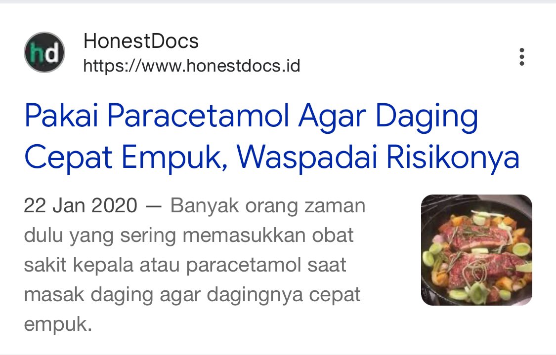 taurosze's tweet photo. HAH? Ada kapsul obat di ompreng siswa????

Ternyata bagi sebagian orang, paracetamol sering digunakan untuk memasak daging agar cepat empuk😭

Padahal jika dimasak, paracetamol akan berubah menjadi zat beracun, yang menimbulkan berbagai masalah kesehatan, yaitu:
- Kerusakan hati
- Gagal ginjal
- Dalam tingkat keparahan tertentu,
akan membahayakan

Dan ini yang dilakukan SPPG kita :) wajar kalau banyak siswa yg keracunan 🙂