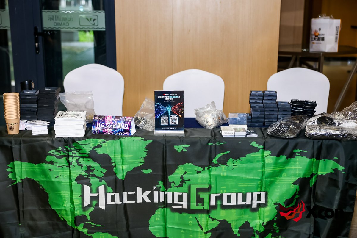HackingGroup_'s tweet photo. XCon2026 × Hacking Group 圆满收官。连续三年，越来越扎实。感谢所有到场的朋友，明年见。

XCon2026 × Hacking Group wrapped. Three years in, and it keeps getting better. Thanks to everyone who made it. See you next year.
#hackinggroup #whitehat #cybersecurity #xcon https://t.co/8R5coLrxcX