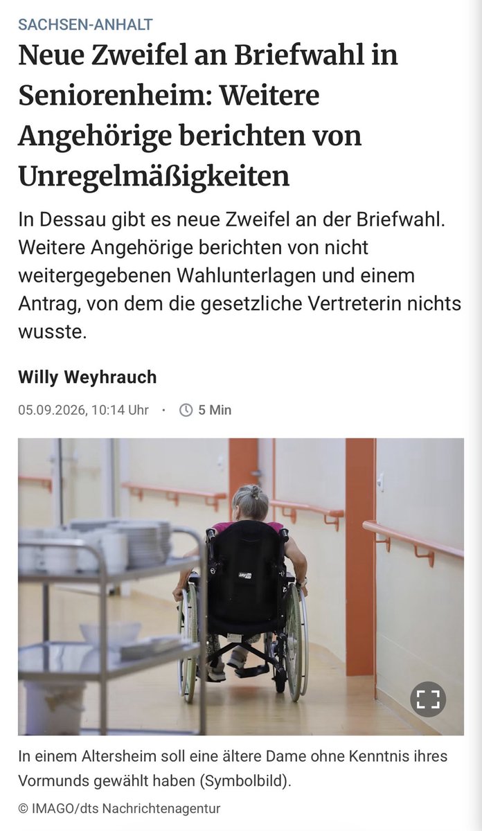 RAin_Meusel's tweet photo. +++EIL!+++EIL!+++EIL!+++

Neue Studien zum Wahlverhalten älterer Mitbürger ergeben: Die höchste Präferenz für SPD, Grüne und Linke findet sich bei Pflegeheimbewohnern mit eingeschränkten kognitiven Fähigkeiten.

👻 https://t.co/4ihW50KE0W