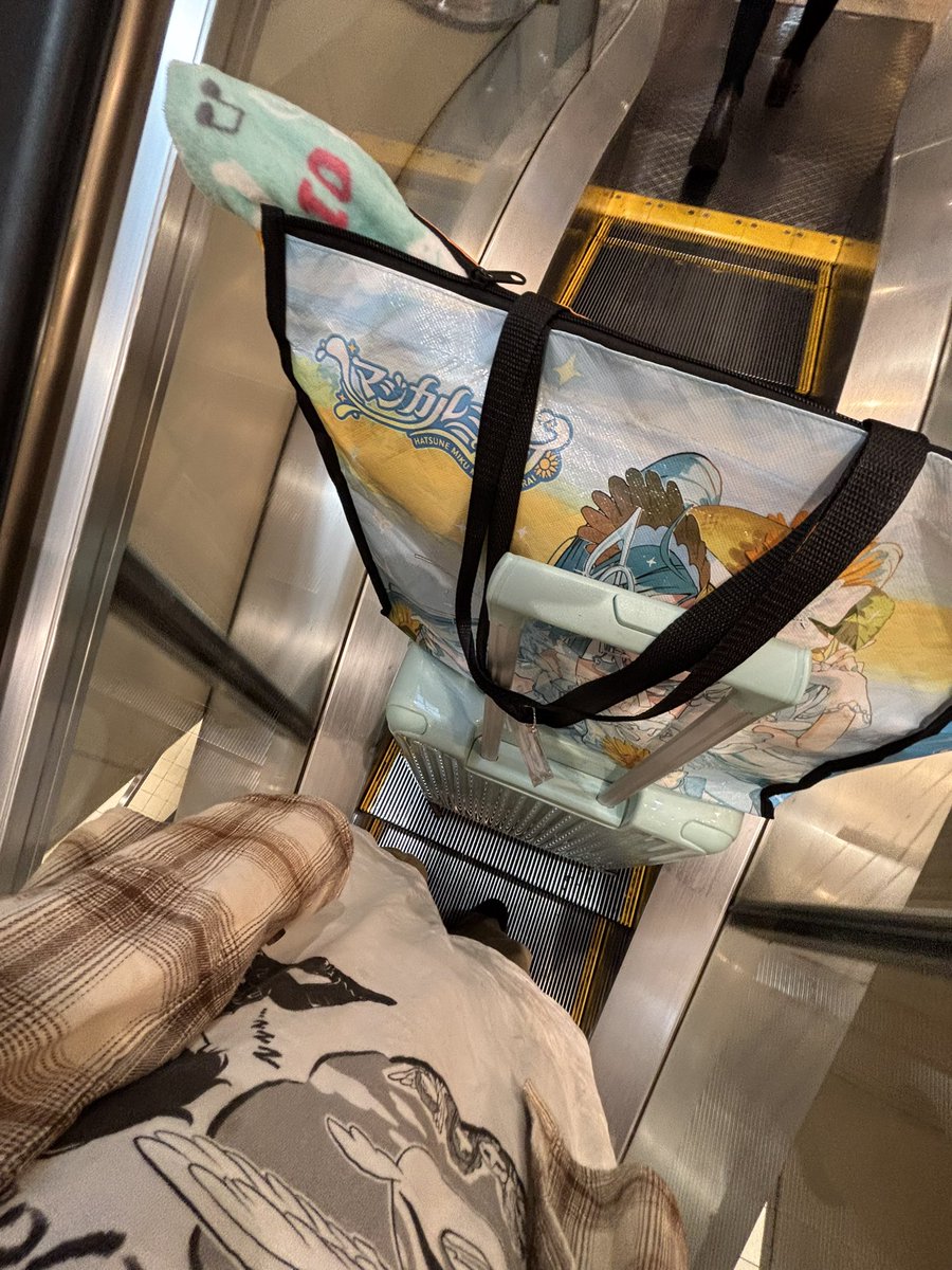 piopi_0622's tweet photo. 荷物が初音ミクすぎるな。 https://t.co/vzSSl7So3a