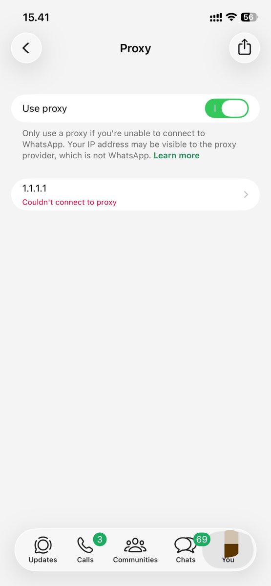 dukeofsemarang's tweet photo. BARU TAU KALAU PROXY WHATSAPP AKTIF, CHAT GAK AKAN MASUK MESKI DATA SELULAR NYALA DAN NYAMBUNG WIFI. BYE KERJAAN SEE U HARI SENIN 🫶 https://t.co/orXnWJVZZY